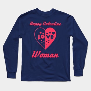 Heart in Love to Valentine Day Woman Long Sleeve T-Shirt